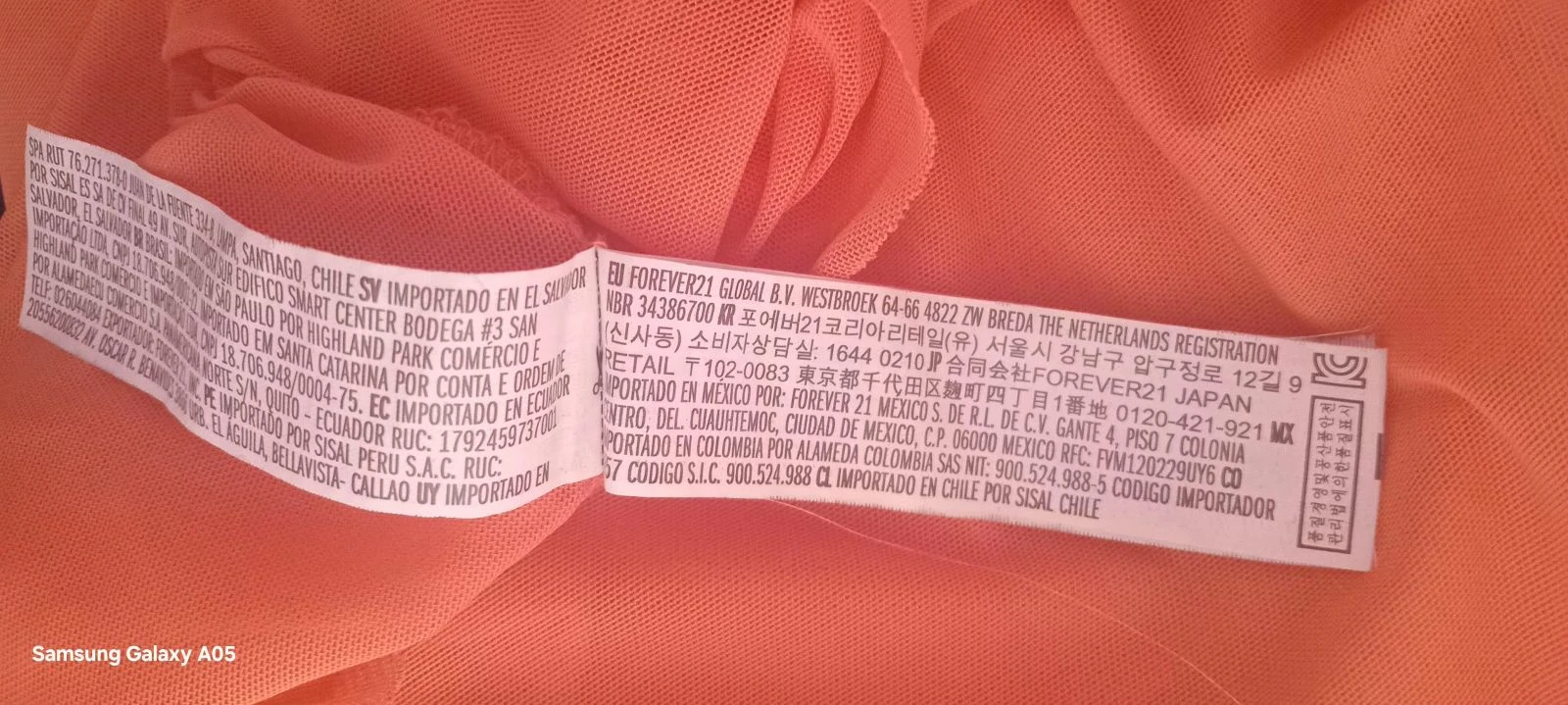 Top Mesh laranja Forever 21-Novo, costura leve & Feito no Vietnã – photo 9